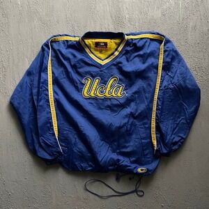 Vintage UCLA V-Neck Windbreaker Pullover‎ Mens XXL Blue 90s Colosseum